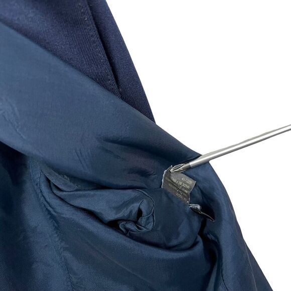 Giorgio Sant Angelo Womens Blazer Collarless Front Four Pockets Lined Navy Sz 12 - Picture 4 of 6